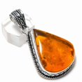 thumbnail image 2 of Natural Baltic Amber Gemstone 925 Steling Silver Jewelry Pendant 2.13", 2 of 2