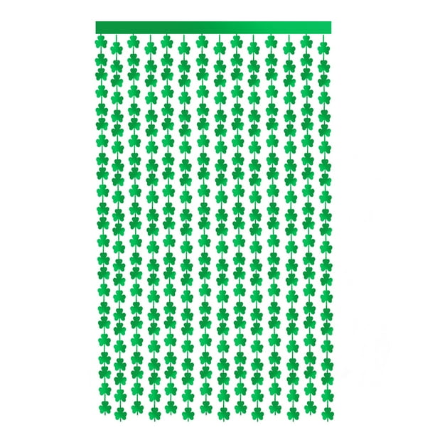 KAKOWELY Cortina decorativa para puerta con trébol del Día de San Patricio, color verde (1 unidad)