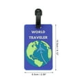 thumbnail image 2 of Unique Bargains 1 Pc WORLD Pattern Luggage Tag for Travelling Deep Blue, 2 of 4