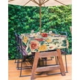 thumbnail image 3 of Boanket Outdoor Tablecloth with Umbrella Hole for Patio/Picnic/Party/Camping, Vintage Spring Floral Waterproof Table Cloth Rectangle Table Cover Washable, Watercolor Farmhouse Botanical (54"x 80"), 3 of 7