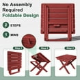 thumbnail image 6 of SERWALL Outdoor Small Folding Side Table, HDPE All Weather Adirondack End Table, No Assembly Required, Red, 6 of 9