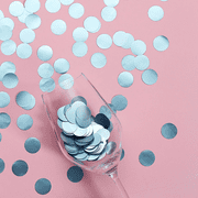 Floating Confetti Metallic Turquoise-with Fairy Lights Option