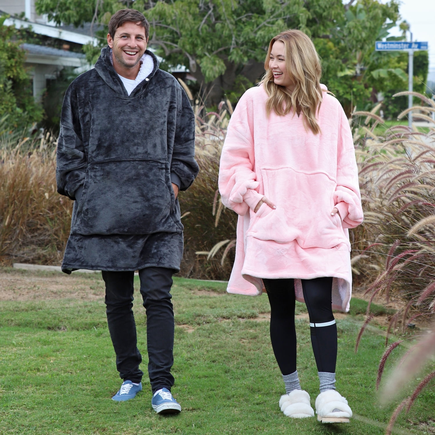 Catalonia Oversized Wearable Blanket Hoodie Sweatshirt, Comfortable Sherpa Lounging Pullover for Adults Men Women Teenagers Wife Girlfriend Gift