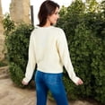 thumbnail image 5 of Women's Open Front Cardigan with Bow Detail and Relaxed Fit - Large, White, 5 of 7