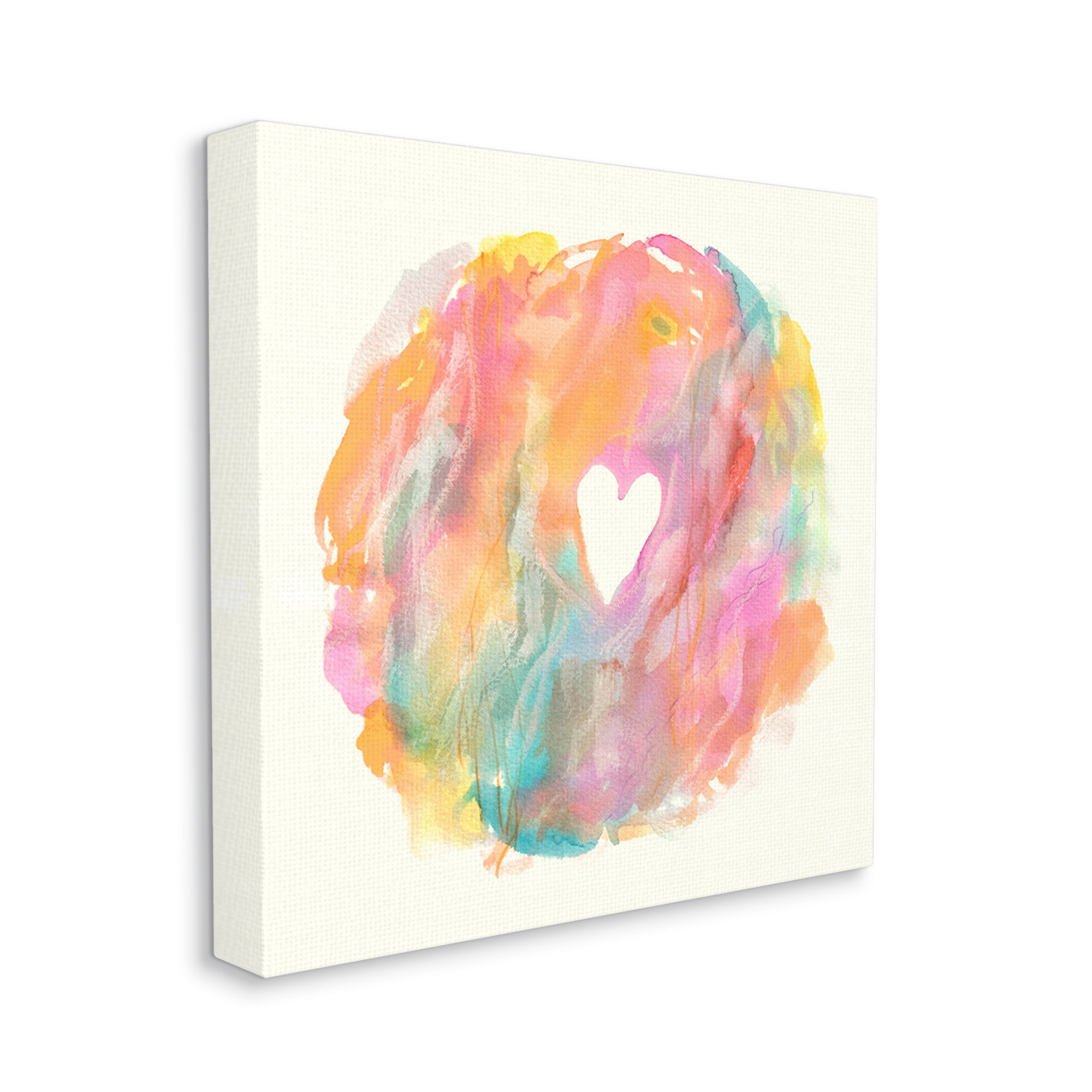 Stupell Industries Abstract Heart Shape Fluid Mixed Pastels Painting Graphic Art Gallery Wrapped Canvas Print Wall Art, Design by Elvira Errico