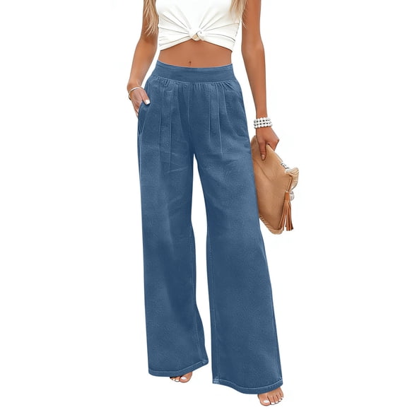 Yourumao Wide Leg Jeans for Women High Elastic Waisted Jeans Pleated Front Straight Leg Denim Pants Spring Casual Jeans