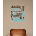thumbnail image 4 of Family Quotes Wording as Subway Art Vinyl Sticker Lettering Wall Decal, 19x23, Chocolate/Geyser Blue, 4 of 4