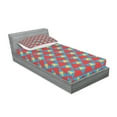 thumbnail image 2 of Ambesonne Retro Fitted Sheet & Pillow Sham Set, Big Small Triangles Retro, Twinxl, Sky Blue Marigold, 2 of 2