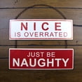 thumbnail image 5 of Funny Nice Naughty Metal Christmas Wall Sign Vintgae Rustic Xmas Holiday Home Decor, 5 of 5