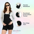 thumbnail image 4 of Savi Parker Women's Maternity Shortall - Mom To Be Comfy Activewear - Pregnant Women's Outfits for Summer, Everyday Wear, and Casual Wear - BCI Certified (Black Rinse, Large), 4 of 5