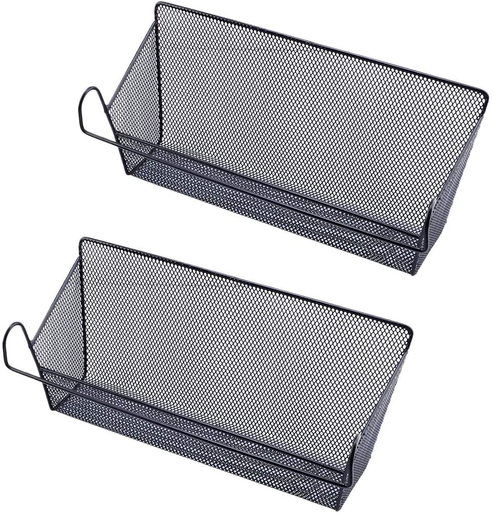 2 Pack Bunk Bed Storage Basket,Dormitory Bedside Storage Baskets Metal Desk Corner Organizer