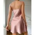 thumbnail image 5 of Lorytime Nightgowns for Women Sleeveless Knee Length Satin Nightdress Solid Nightshirts Sleepdress Spaghetti Strap Nightgowns Comfy Soft Lounge House Pajamas Dress Pink M, 5 of 8