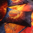 thumbnail image 3 of 2 Piece Twin Size 3D Bedding Duvet Cover Set, Basketball and Fire Sports Pattern Printed, Gifts for Kids Teens Boys Girls Children, Bedroom Decor, 3 of 6