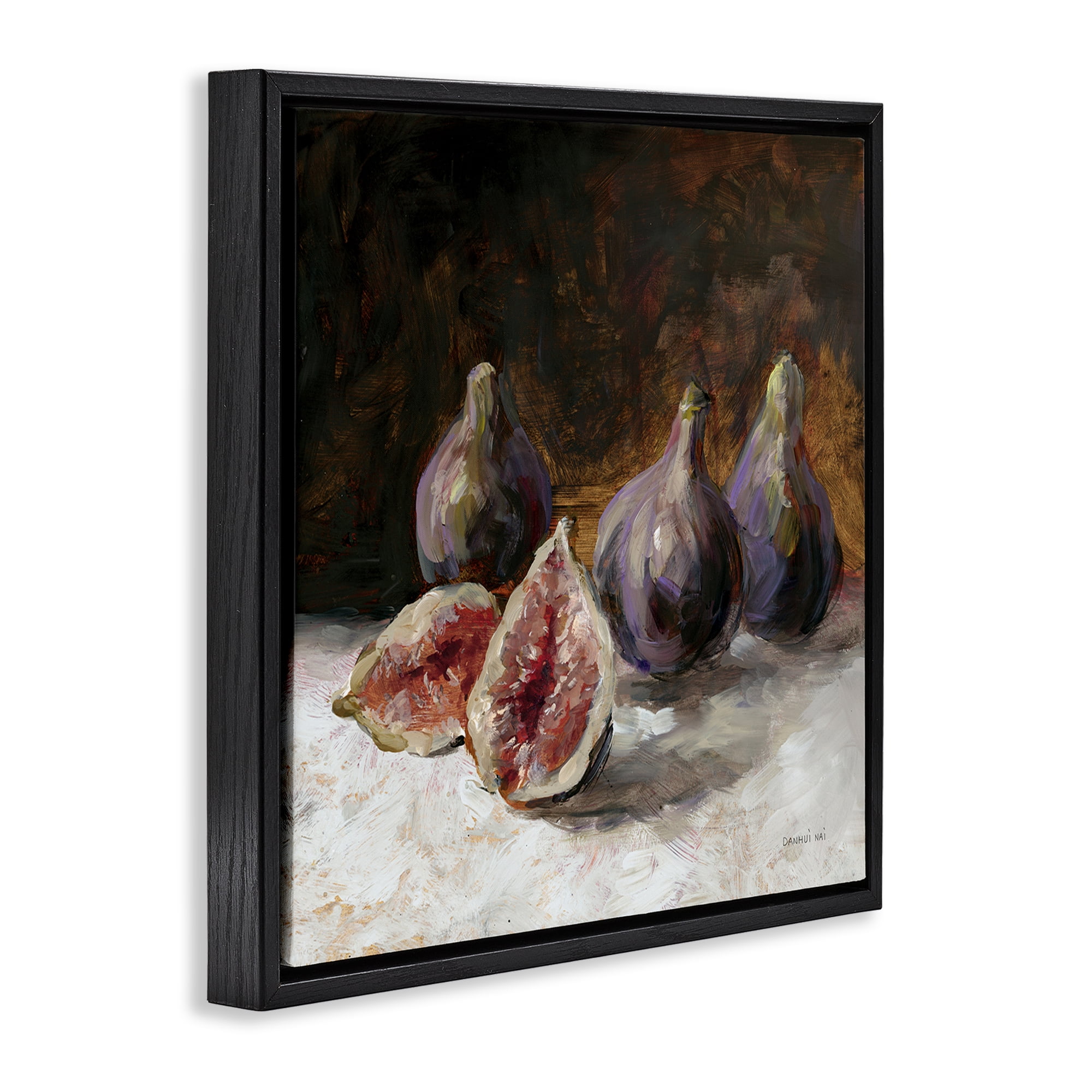 Stupell Industries Rustic Fig Still Life Black Framed Floater Canvas Wall Art, design by Danhui Nai