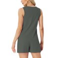 thumbnail image 4 of MINTREUS Summer Knit Jumpsuits for Women Sleeveless Pullover Button-down Top Shorts with Pockets Casual Jumpers, 4 of 7