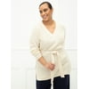 ELOQUII Elements Women's Plus Size V-Neck Belted Tunic Sweater