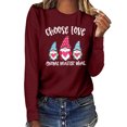 thumbnail image 2 of EQWLJWE Valentine's Day Sweatshirt for Women, Gnome Graphic Plaid Shirts Long Sleeve Crewneck Holiday Pullover Tops, 2 of 4