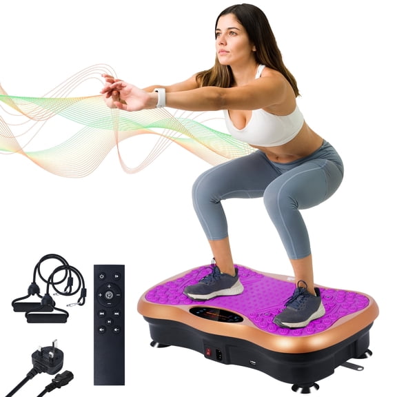 Uten Vibration Plate Exercise Machine, Fitness Platform with 99 Speed Levels & 6 Workout Modes for Weight Loss, Bluetooth, LCD Monitor, 330 lbs Capacity, Purple