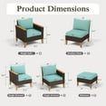 thumbnail image 7 of Sophia & William 9-Piece Wicker Outdoor Conversation Set Patio Furniture Sectional Sofa Set with Turquoise Cushions, 7 of 7