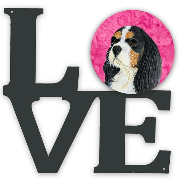 Carolines Treasures LH9369PKWALV Pink Cavalier Spaniel Metal Wall Artwork LOVE 12X12 multicolor