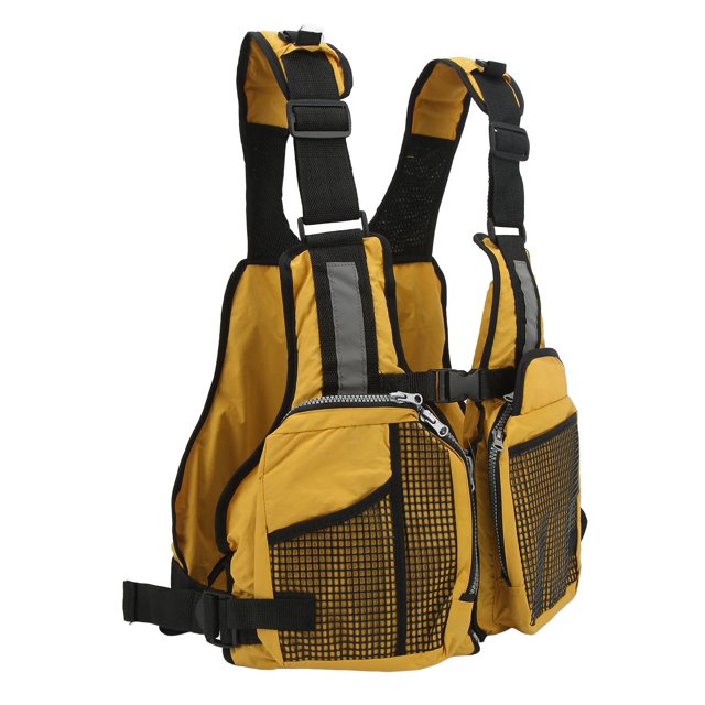 Chaleco de pesca NikouMX ajustable al aire libre color Amarillo Tamaño libre