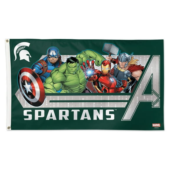 WinCraft Michigan State Spartans 3' x 5' Single-Sided Deluxe Avengers Flag