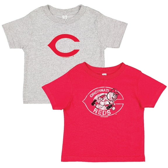 Toddler Soft as a Grape Red/Heather Gray Cincinnati Reds Cooperstown Collection Two-Pack T-Shirt Set