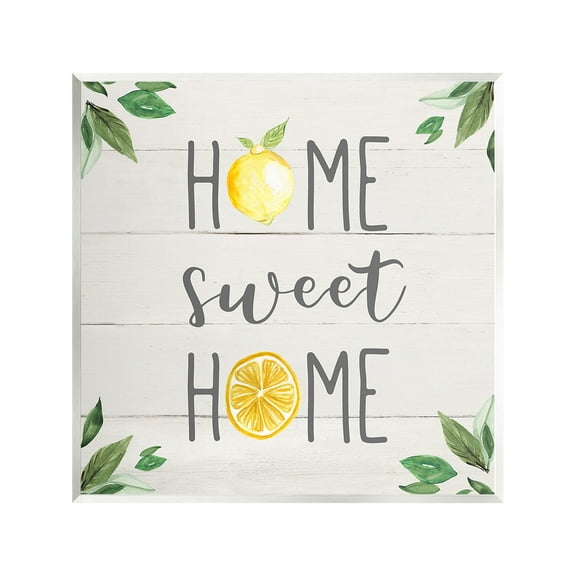 Stupell Industries Sweet Home with Lemons Food & Beverage Painting Unframed Art Print Wall Art, 12 x 12