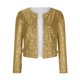 thumbnail image 4 of Chaquetas y abrigos casuales sin mangas y sin capucha para mujer, chaqueta de lentejuelas con abertura frontal, blazer corto de manga larga, abrigo informal, tops, abrigo para mujer, 4 of 8