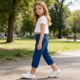 thumbnail image 6 of Mifsaly Girls Capri Jeans Drawstring Elastic Waist Cropped Demin Pants Kids Relaxed Fit Lightweight Summer Casual Clothes with Pockets, 6 of 8