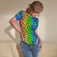 thumbnail image 5 of Balery Multicolored Butterflies Women's Short Sleevee Crew Neck Bodysuit Tops Short Sleeve Tops Basic-XX-Large, 5 of 9