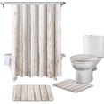 thumbnail image 2 of FMSHPON Farm House Decor 4 Piece Bathroom Set Shower Curtain Bath Rug Contour Mat and Toilet Lid Cover, 2 of 8