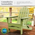 thumbnail image 3 of DuroGreen Adirondack Chairs Made With All-Weather Tangent lumber, Set of 4, Oversized, High End Classic Patio Furniture for Porch, Lawn, Deck, or Fire Pit, No Maintenance, USA Made, Lime Green, 3 of 7