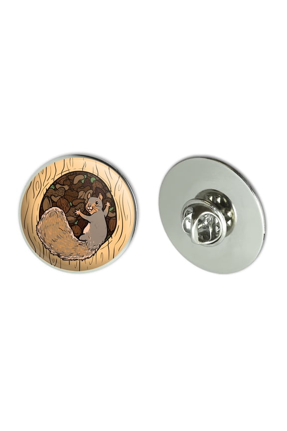 Squirrel Protecting His Nuts Metal 1.1" Tie Tack Hat Lapel Pin Pinback