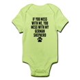 thumbnail image 1 of CafePress - You Mess With My German Shepherd Body Suit - Baby Light Bodysuit, 1 of 1