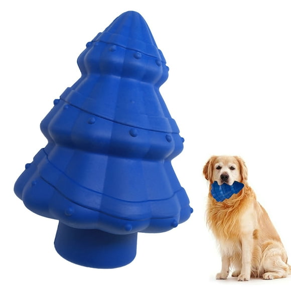 Christmas Tree Dog Chew Toys - Interactive Squeaky Sounds - Bulge Design for Small, Medium, Large Breeds - Blue - Indoor/Outdoor Fun, Training - Perfect Christmas Gifts