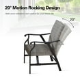 Ulax Furniture Rattan Patio Motion Rocking Dining Chairs Padded with ...