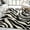 Black, variant on Modern Animal Print 3x5 (3'3'' x 5'3'') Area Rug Shag Zebra Black & Ivory Plush Easy Care Thick Soft Plush Living Room