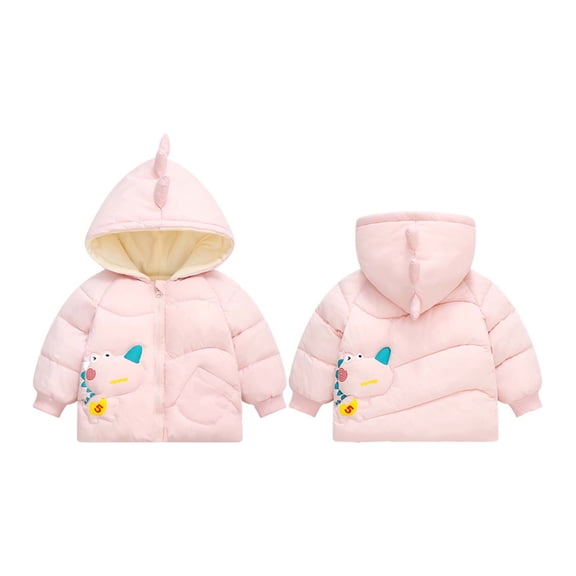 Herrnalise Baby Boys Girls Dinosaur Cartoon Down Thick Warm Cotton Jacket Coat