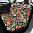 thumbnail image 3 of Binienty Red Floral Car Seat Cover Auto Accessories Interior 4Pcs, Front Seat Protector, Auto Seat Rear Split Bench Cover Universal Automotive Seat Cover Accessories, 3 of 6