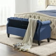 thumbnail image 2 of Jacqueline Banc de Rangement à Bras Roulé Capitonné Bleu Saphir Foncé, 2 of 15