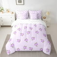 thumbnail image 2 of Feelyou Dreamy Flower Floral Bedding Comforter Set 7pcs, Romantic Purple Rose Queen Bedding Sets, Teens Boys Girls Kids Reversible Queen Sheet Sets, Microfiber Bedroom Decor, 2 of 7
