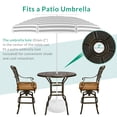 thumbnail image 5 of VIVIJASON 3-Piece Outdoor Swivel Bar Stools Set, All Weather Cast Aluminum Patio Bar Height Bistro Set with 2 Cushioned Bar Chairs & 38.3" High Bar Table w/Umbrella Hole for Backyard, Lawn, Garden, 5 of 7