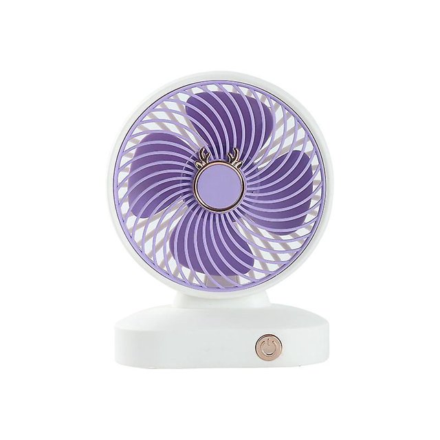 Mini ventilador de escritorio - Ventilador de mesa alimentado por USB con base - Ventilador de escritorio pequeño ajustable de 2 velocidades, ventilador portátil
