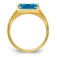 thumbnail image 2 of Primal Gold 14 Karat Yellow Gold 9x7mm Emerald Cut Blue Topaz Ring, 2 of 7