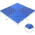 thumbnail image 3 of Interlocking Garage Floor Tiles, 25 Pcs Heavy-Duty Plastic Flooring Mats, 15.6"x15.6" Non-Slip Drainage Shop Flooring, Premium Garage Floor Covering for Workshop, Shed & Outdoor (Blue), 3 of 8