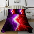 thumbnail image 2 of Erosebridal Lightning Quilt Set Queen Size,Purple Red Abstract Bedspread Set Adult,Gaming Coverlet Set Gamer Room Decor,Starry Sky Tie Dye Bed Set, 2 of 4