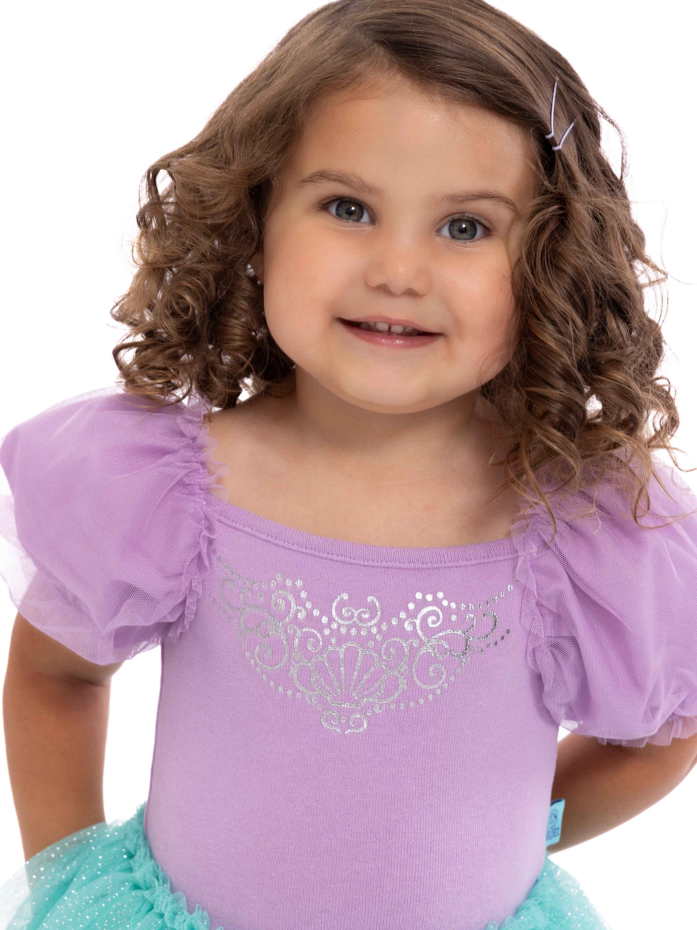 Disney Princess Toddler Girls Ariel Cosplay Tutu Dress with Puff Sleeves, Sizes 12M-5T