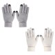 thumbnail image 1 of 2 pares de guantes de invierno para mujer con pantalla táctil, guantes de punto cálidos con forro de lana, puños elásticos, guantes de punto de invierno, 1 of 5