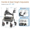 thumbnail image 5 of Andador con ruedas Soundfuse con asiento para personas mayores, plegable, con ruedas grandes de 8", todoterreno, asas y asiento ergonómico de altura ajustable, 169 kg (350 lb), compatible con FSA y HS, 5 of 5
